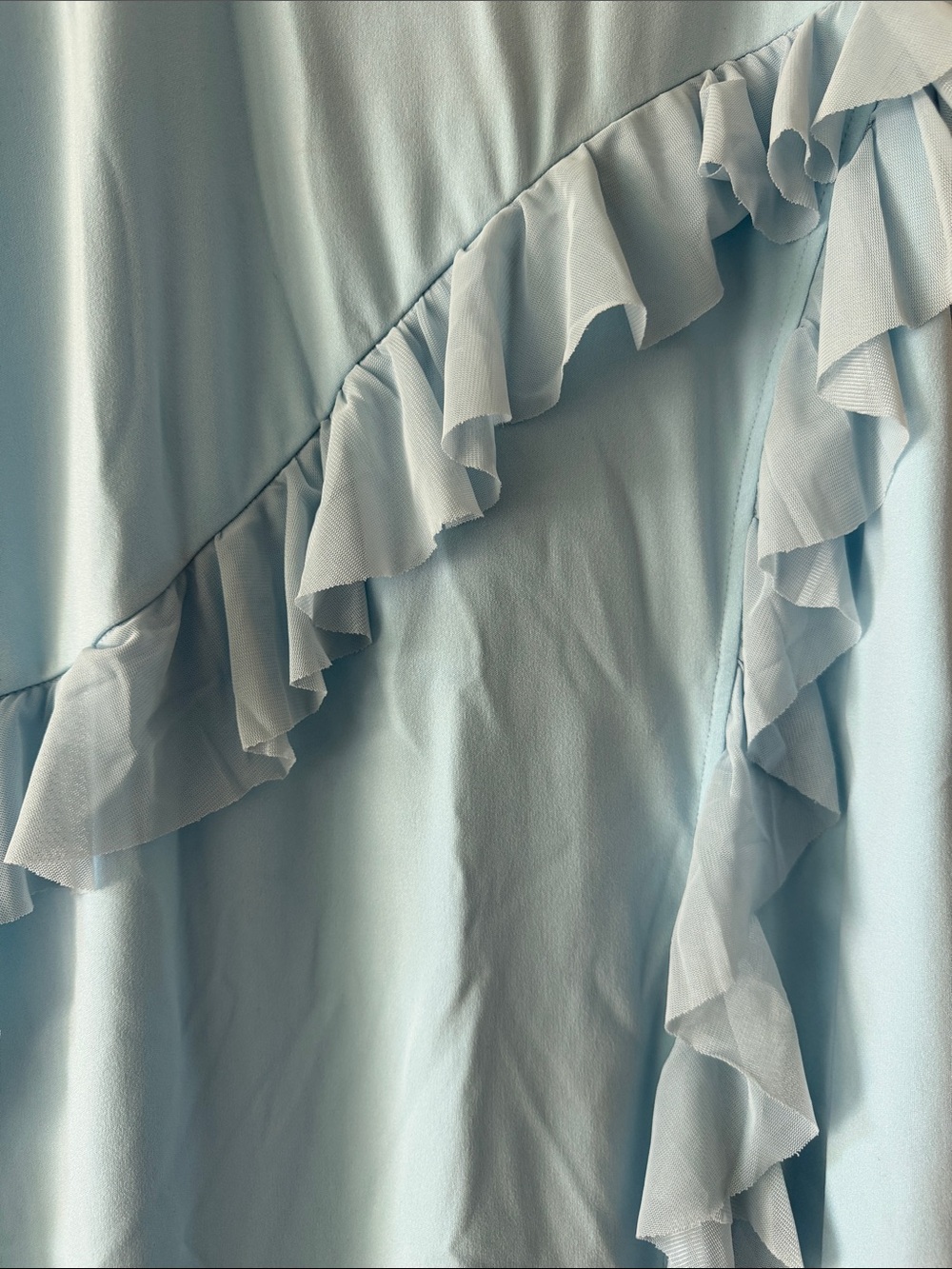 Light Blue Ruffled Maxi Dress - Picture 2 of 3